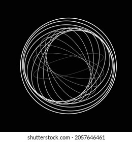 Abstract oval Lines Background with geometric circles . Vector rotating ellipse Line Design . Poster template . Concentric circles logo .Minimal art 