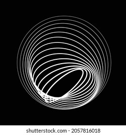 Abstract oval Lines Background with geometric circles . Vector rotating ellipse Line Design . Poster template . Concentric circles logo .Minimal art 
