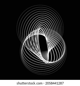 Abstrakter ovaler Lines Hintergrund mit geometrischen Kreisen . Vektor rotierende Ellipse Line Design . Poster-Vorlage . Logo für konzentrische Kreise .Minimale Kunst 