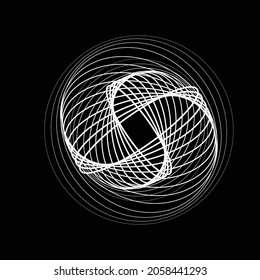 Abstract oval Lines Background with geometric circles . Vector rotating ellipse Line Design . Poster template . Concentric circles logo .Minimal art 