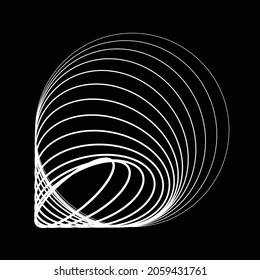 Abstrakter ovaler Lines Hintergrund mit geometrischen Kreisen . Vektor rotierende Ellipse Line Design . Poster-Vorlage . Logo für konzentrische Kreise .Minimale Kunst 
