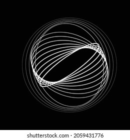 Abstract oval Lines Background with geometric circles . Vector rotating ellipse Line Design . Poster template . Concentric circles logo .Minimal art 