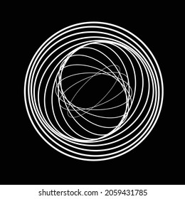 Abstract oval Lines Background with geometric circles . Vector rotating ellipse Line Design . Poster template . Concentric circles logo .Minimal art 