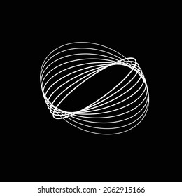 Abstract oval Lines Background with geometric circles . Vector rotating ellipse Line Design . Poster template . Concentric circles logo .Minimal art 