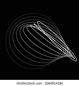Abstract oval Lines Background with geometric circles . Vector rotating ellipse Line Design . Poster template . Concentric circles logo .Minimal art 