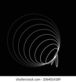 Resumen de líneas ovaladas Fondo con círculos geométricos . Diseño de líneas de elipse giratoria vectorial. Plantilla de póster . Logo de círculos concéntricos .Arte mínimo 