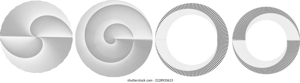 Resumen de líneas ovaladas Fondo con círculos geométricos . Diseño de líneas de elipse giratoria vectorial. Plantilla de póster . Logo de círculos concéntricos .Arte mínimo 