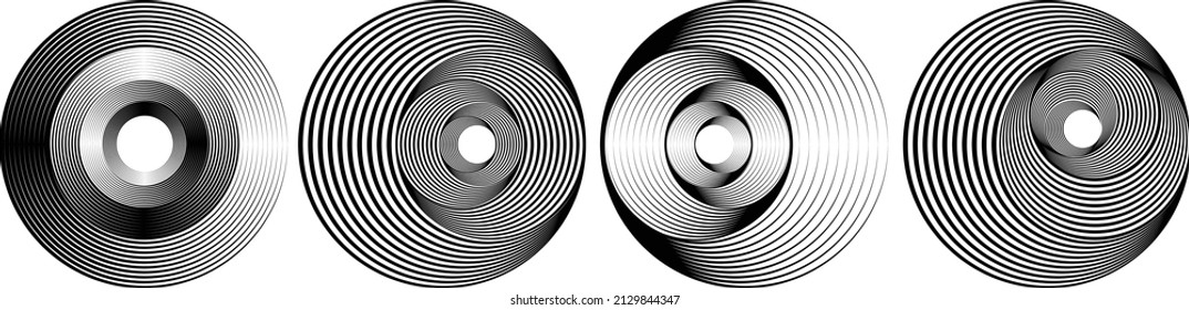 Abstract oval Lines Background with geometric circles . Vector rotating ellipse Line Design . Poster template . Concentric circles logo .Minimal art 
