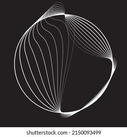 Resumen de líneas ovaladas Fondo con círculos geométricos . Diseño de líneas de elipse giratoria vectorial. Plantilla de póster . Logo de círculos concéntricos .Arte mínimo 