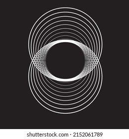 Abstract oval Lines Background with geometric circles . Vector rotating ellipse Line Design . Poster template . Concentric circles logo .Minimal art 