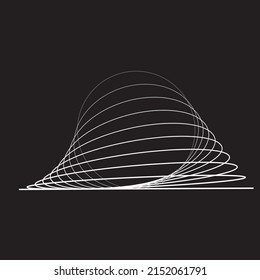 Resumen de líneas ovaladas Fondo con círculos geométricos . Diseño de líneas de elipse giratoria vectorial. Plantilla de póster . Logo de círculos concéntricos .Arte mínimo 