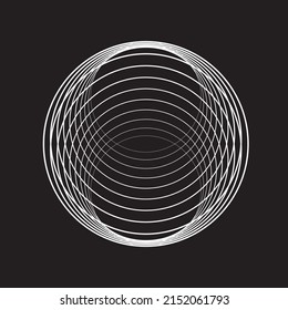 Abstract oval Lines Background with geometric circles . Vector rotating ellipse Line Design . Poster template . Concentric circles logo .Minimal art 