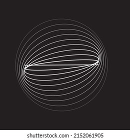 Abstract oval Lines Background with geometric circles . Vector rotating ellipse Line Design . Poster template . Concentric circles logo .Minimal art 