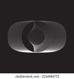 Abstract oval Lines Background with geometric circles . Vector rotating ellipse Line Design . Poster template . Concentric circles logo .Minimal art 