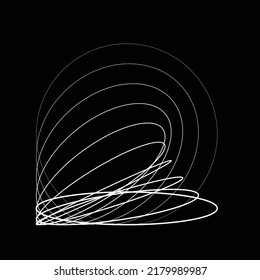 Abstrakter ovaler Lines Hintergrund mit geometrischen Kreisen . Vektor rotierende Ellipse Line Design . Poster-Vorlage . Logo für konzentrische Kreise .Minimale Kunst 