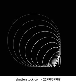 Abstract oval Lines Background with geometric circles . Vector rotating ellipse Line Design . Poster template . Concentric circles logo .Minimal art 