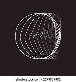 Abstract oval Lines Background with geometric circles . Vector rotating ellipse Line Design . Poster template . Concentric circles logo .Minimal art 