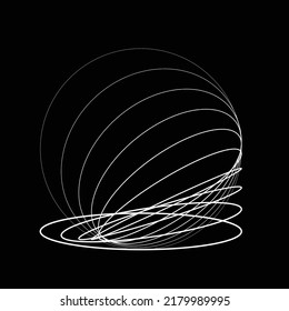 Resumen de líneas ovaladas Fondo con círculos geométricos . Diseño de líneas de elipse giratoria vectorial. Plantilla de póster . Logo de círculos concéntricos .Arte mínimo 