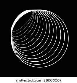 Abstract oval Lines Background with geometric circles . Vector rotating ellipse Line Design . Poster template . Concentric circles logo .Minimal art 