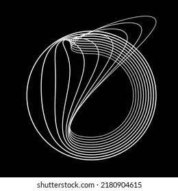 Abstract oval Lines Background with geometric circles . Vector rotating ellipse Line Design . Poster template . Concentric circles logo .Minimal art 