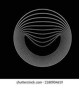 Abstract oval Lines Background with geometric circles . Vector rotating ellipse Line Design . Poster template . Concentric circles logo .Minimal art 