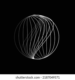 Abstract oval Lines Background with geometric circles . Vector rotating ellipse Line Design . Poster template . Concentric circles logo .Minimal art 