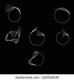 Resumen de líneas ovaladas Fondo con círculos geométricos . Diseño de líneas de elipse giratoria vectorial. Plantilla de póster . Logo de círculos concéntricos .Arte mínimo 
