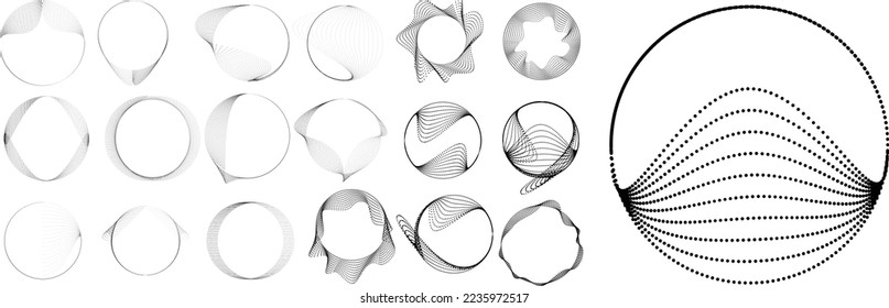 Resumen de líneas ovaladas Fondo con círculos geométricos . Diseño de líneas de elipse giratoria vectorial. Plantilla de póster . Logo de círculos concéntricos .Arte mínimo 