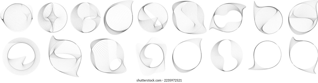 Abstract oval Lines Background with geometric circles . Vector rotating ellipse Line Design . Poster template . Concentric circles logo .Minimal art 