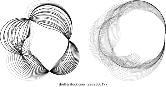 Abstract oval Lines Background with geometric circles . Vector rotating ellipse Line Design . Poster template . Concentric circles logo .Minimal art 