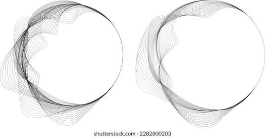 Resumen de líneas ovaladas Fondo con círculos geométricos . Diseño de líneas de elipse giratoria vectorial. Plantilla de póster . Logo de círculos concéntricos .Arte mínimo 