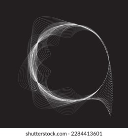 Resumen de líneas ovaladas Fondo con círculos geométricos . Diseño de líneas de elipse giratoria vectorial. Plantilla de póster . Logo de círculos concéntricos .Arte mínimo 