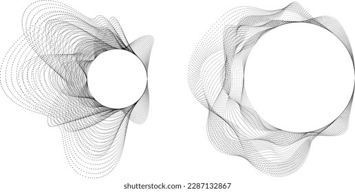 Abstract oval Lines Background with geometric circles . Vector rotating ellipse Line Design . Poster template . Concentric circles logo .Minimal art 