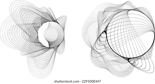 Abstract oval Lines Background with geometric circles . Vector rotating ellipse Line Design . Poster template . Concentric circles logo .Minimal art 
