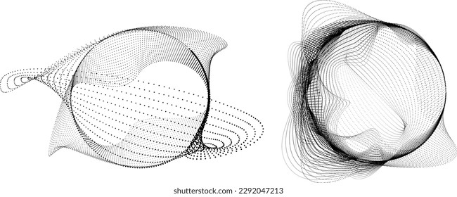 Abstrakter ovaler Lines Hintergrund mit geometrischen Kreisen . Vektor rotierende Ellipse Line Design . Poster-Vorlage . Logo für konzentrische Kreise .Minimale Kunst 