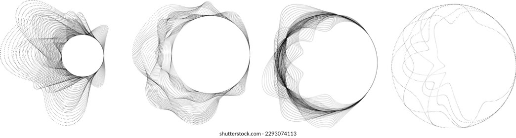 Abstract oval Lines Background with geometric circles . Vector rotating ellipse Line Design . Poster template . Concentric circles logo .Minimal art 