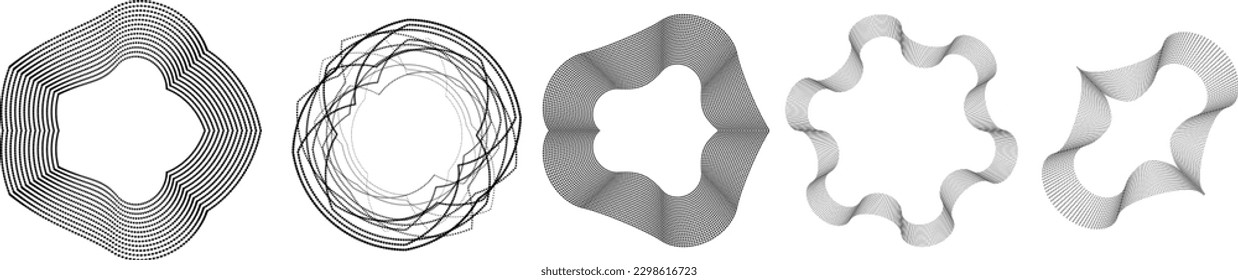 Abstract oval Lines Background with geometric circles . Vector rotating ellipse Line Design . Poster template . Concentric circles logo .Minimal art 