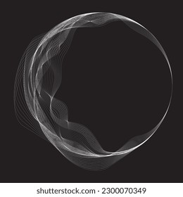 Abstract oval Lines Background with geometric circles . Vector rotating ellipse Line Design . Poster template . Concentric circles logo .Minimal art 