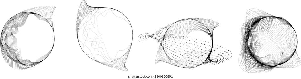 Abstract oval Lines Background with geometric circles . Vector rotating ellipse Line Design . Poster template . Concentric circles logo .Minimal art 