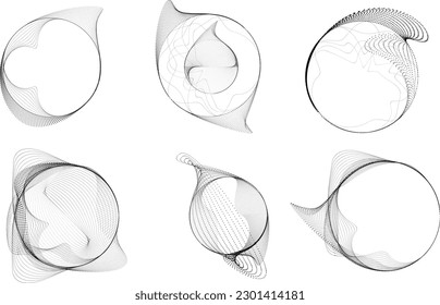 Abstract oval Lines Background with geometric circles . Vector rotating ellipse Line Design . Poster template . Concentric circles logo .Minimal art 