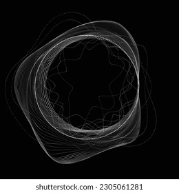 Abstrakter ovaler Lines Hintergrund mit geometrischen Kreisen . Vektor rotierende Ellipse Line Design . Poster-Vorlage . Logo für konzentrische Kreise .Minimale Kunst 