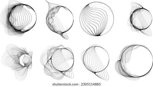 Abstract oval Lines Background with geometric circles . Vector rotating ellipse Line Design . Poster template . Concentric circles logo .Minimal art 