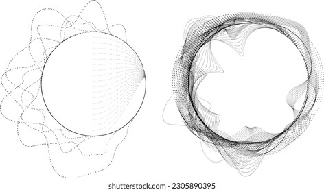Abstract oval Lines Background with geometric circles . Vector rotating ellipse Line Design . Poster template . Concentric circles logo .Minimal art 