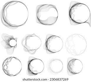 Abstract oval Lines Background with geometric circles . Vector rotating ellipse Line Design . Poster template . Concentric circles logo .Minimal art 