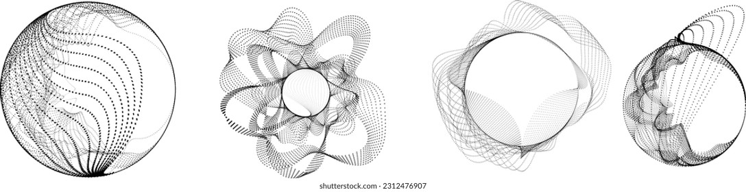 Resumen de líneas ovaladas Fondo con círculos geométricos . Diseño de líneas de elipse giratoria vectorial. Plantilla de póster . Logo de círculos concéntricos .Arte mínimo 