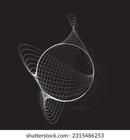 Abstract oval Lines Background with geometric circles . Vector rotating ellipse Line Design . Poster template . Concentric circles logo .Minimal art 