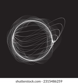 Abstract oval Lines Background with geometric circles . Vector rotating ellipse Line Design . Poster template . Concentric circles logo .Minimal art 