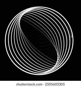 Abstract oval Lines Background with geometric circles . Vector rotating ellipse Line Design . Poster template . Concentric circles logo .Minimal art 