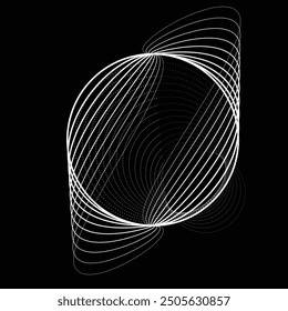 Abstract oval Lines Background with geometric circles . Vector rotating ellipse Line Design . Poster template . Concentric circles logo .Minimal art 