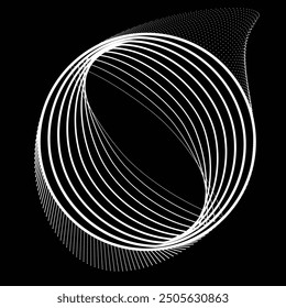 Abstract oval Lines Background with geometric circles . Vector rotating ellipse Line Design . Poster template . Concentric circles logo .Minimal art 